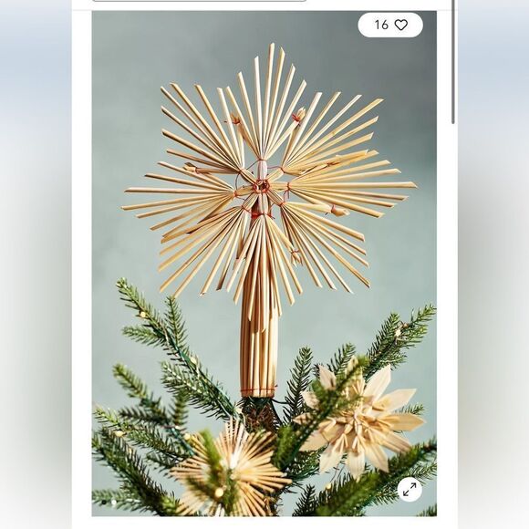 Terrain Celestial Star Straw Tree Topper - Picture 1 of 4